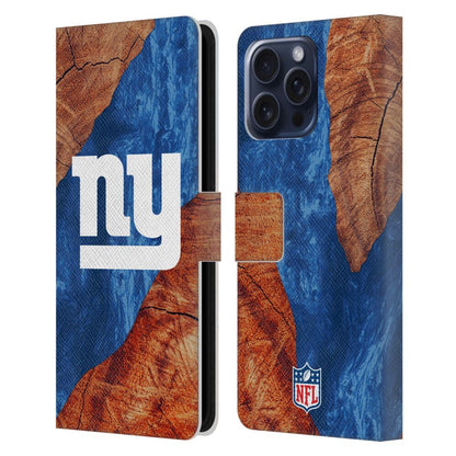 NEW YORK GIANTS（NFL） ニューヨークジャイアンツ ニューヨークジャイアンツ - Wood Resin Print レザー手帳型 / Apple iPhoneケース 【公式 / オフィシャル】