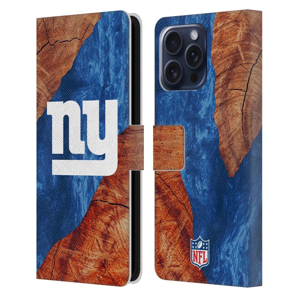 NEW YORK GIANTS（NFL） ニューヨークジャイアンツ ニューヨークジャイアンツ - Wood Resin Print レザー手帳型 / Apple iPhoneケース 【公式 / オフィシャル】