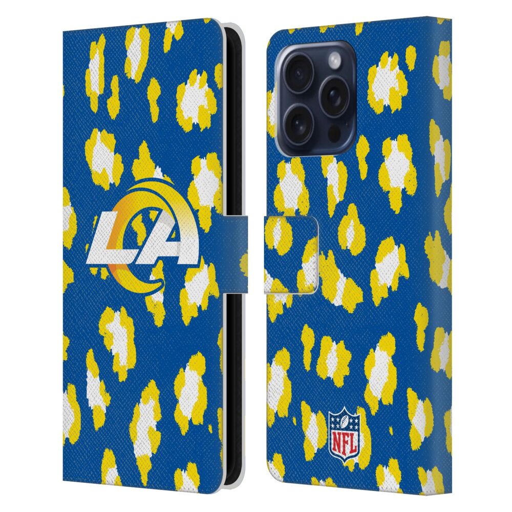 LOS ANGELES RAMS（NFL） ロサンゼルスラムズ ロサンゼルスラムズ - Leopard Animal Print レザー手帳型 / Apple iPhoneケース 【公式 / オフィシャル】