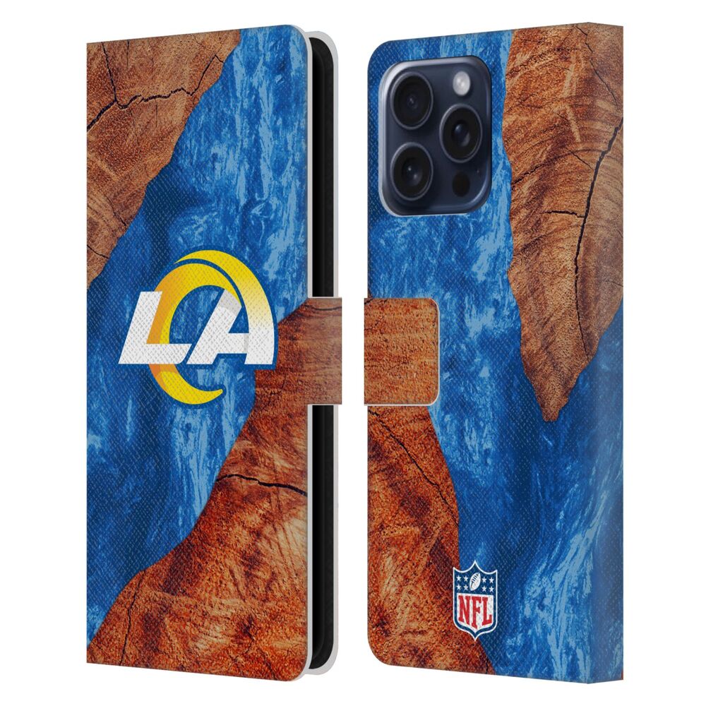 LOS ANGELES RAMS（NFL） ロサンゼルスラムズ ロサンゼルスラムズ - Wood Resin Print レザー手帳型 / Apple iPhoneケース 【公式 / オフィシャル】