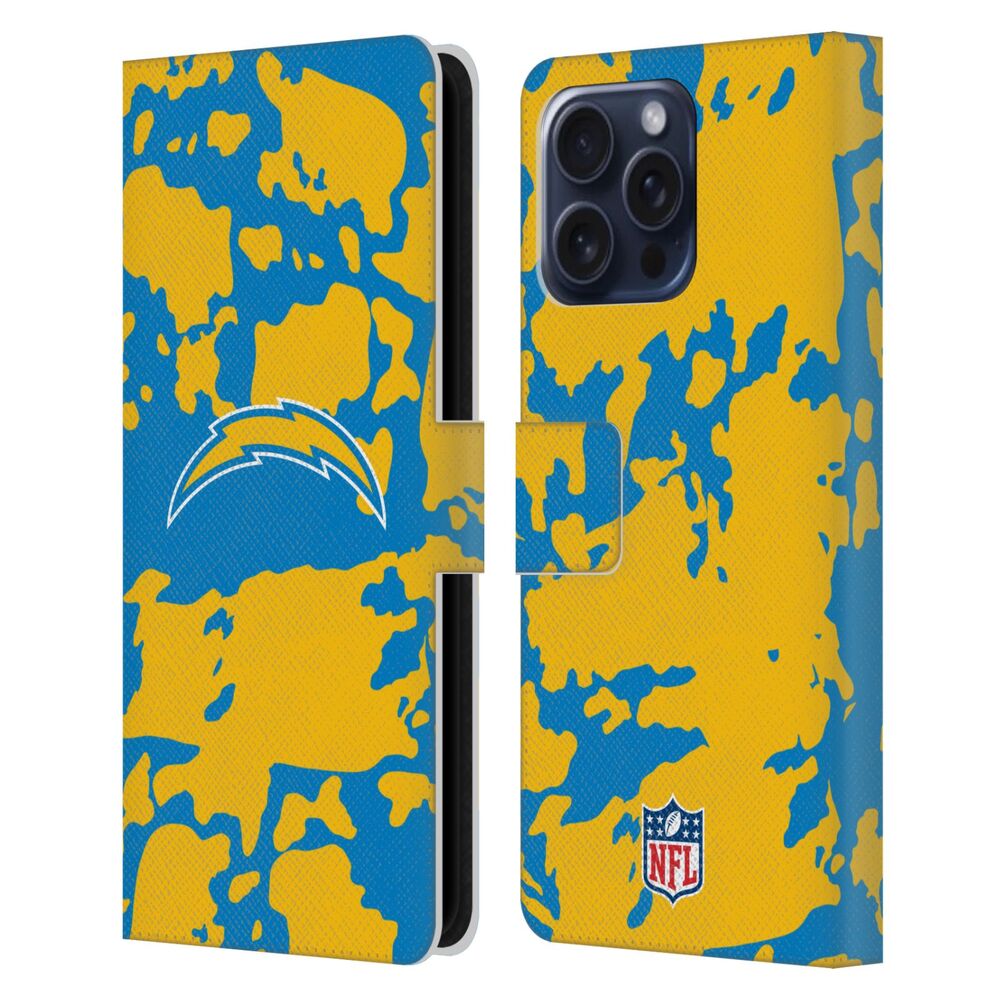 LOS ANGELES CHARGERS（NFL） ロサンゼルスチャージャーズ ロサンゼルスチャージャーズ - Cow Animal Print レザー手帳型 / Apple iPhoneケース 【公式 / オフィシャル】