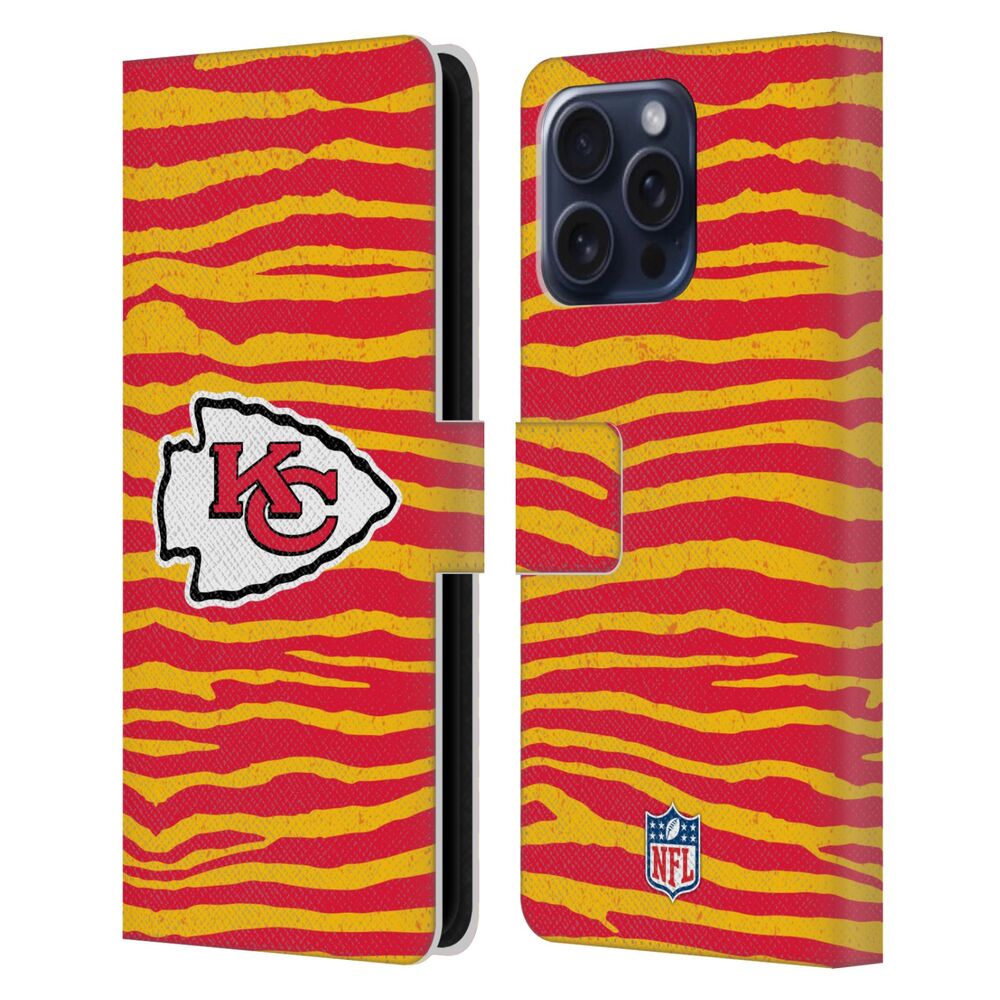 KANSAS CITY CHIEFS（NFL） カンザスシティチーフス カンザスシティチーフス - Zebra Animal Print レザー手帳型 / Apple iPhoneケース 【公式 / オフィシャル】