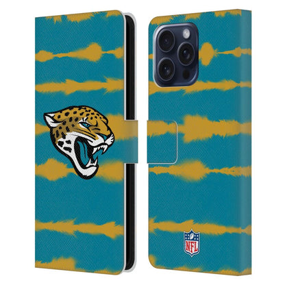 JACKSONVILLE JAGUARS（NFL） ジャクソンビルジャガーズ ジャクソンビルジャガーズ - Watercolour Stripe Print レザー手帳型 / Apple iPhoneケース 【公式 / オフィシャル】