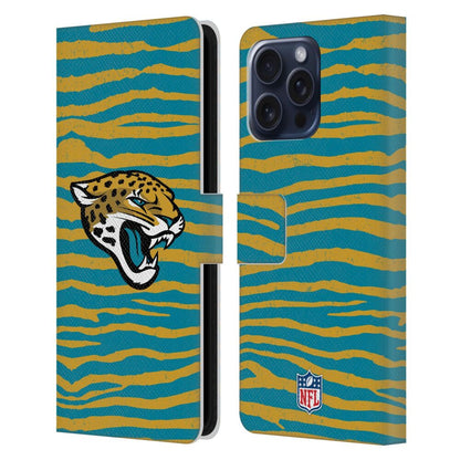 JACKSONVILLE JAGUARS（NFL） ジャクソンビルジャガーズ ジャクソンビルジャガーズ - Zebra Animal Print レザー手帳型 / Apple iPhoneケース 【公式 / オフィシャル】