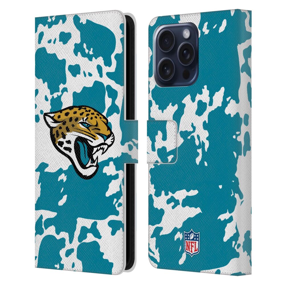 JACKSONVILLE JAGUARS（NFL） ジャクソンビルジャガーズ ジャクソンビルジャガーズ - Cow Animal Print レザー手帳型 / Apple iPhoneケース 【公式 / オフィシャル】