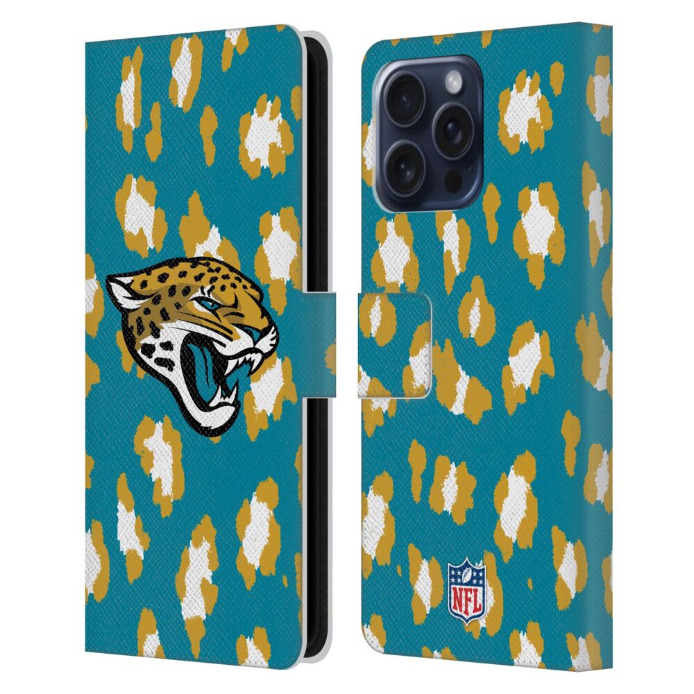 JACKSONVILLE JAGUARS（NFL） ジャクソンビルジャガーズ ジャクソンビルジャガーズ - Leopard Animal Print レザー手帳型 / Apple iPhoneケース 【公式 / オフィシャル】