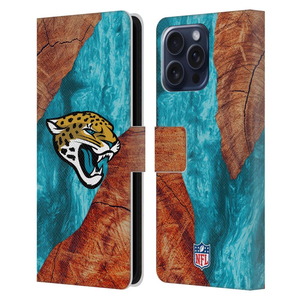 JACKSONVILLE JAGUARS（NFL） ジャクソンビルジャガーズ ジャクソンビルジャガーズ - Wood Resin Print レザー手帳型 / Apple iPhoneケース 【公式 / オフィシャル】