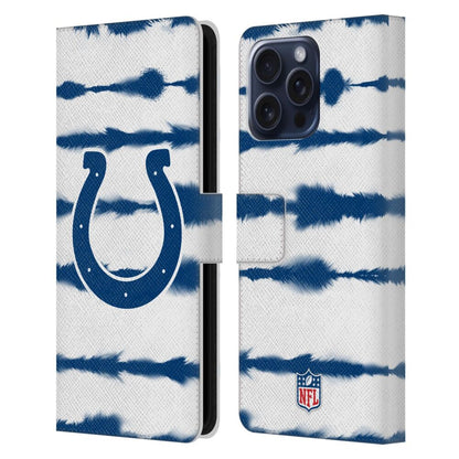 INDIANAPOLIS COLTS（NFL） インディアナポリスコルツ インディアナポリスコルツ - Watercolour Stripe Print レザー手帳型 / Apple iPhoneケース 【公式 / オフィシャル】