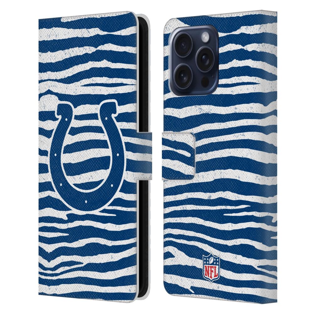 INDIANAPOLIS COLTS（NFL） インディアナポリスコルツ インディアナポリスコルツ - Zebra Animal Print レザー手帳型 / Apple iPhoneケース 【公式 / オフィシャル】