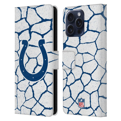 INDIANAPOLIS COLTS（NFL） インディアナポリスコルツ インディアナポリスコルツ - Giraffe Animal Print レザー手帳型 / Apple iPhoneケース 【公式 / オフィシャル】