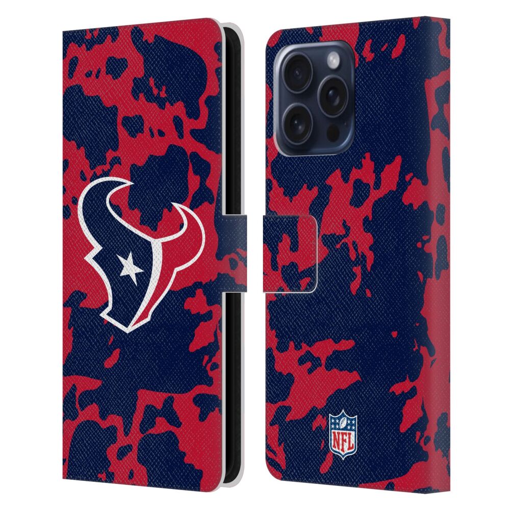 HOUSTON TEXANS（NFL） ヒューストンテキサンズ ヒューストンテキサンズ - Cow Animal Print レザー手帳型 / Apple iPhoneケース 【公式 / オフィシャル】