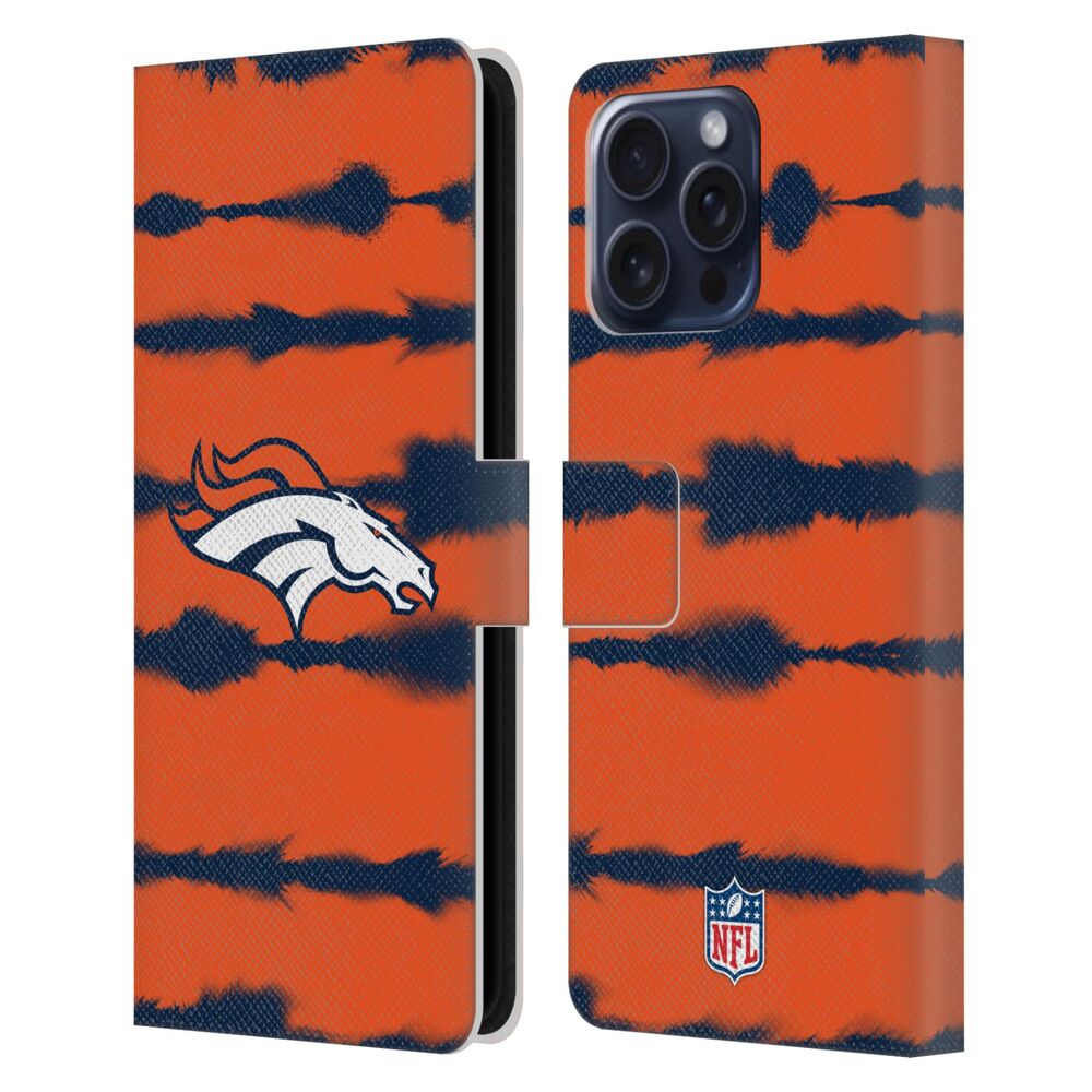 DENVER BRONCOS（NFL） デンバーブロンコス デンバーブロンコス - Watercolour Stripe Print レザー手帳型 / Apple iPhoneケース 【公式 / オフィシャル】