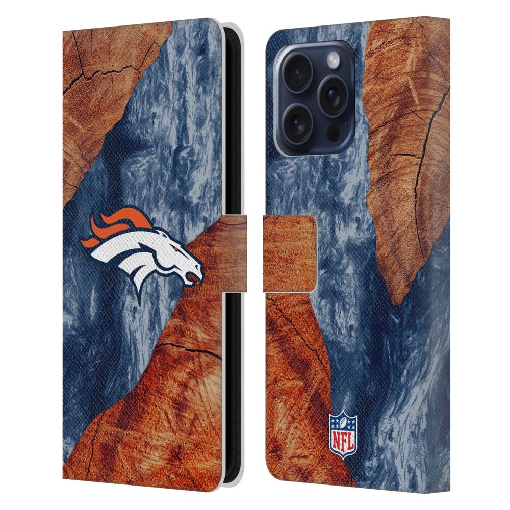 DENVER BRONCOS（NFL） デンバーブロンコス デンバーブロンコス - Wood Resin Print レザー手帳型 / Apple iPhoneケース 【公式 / オフィシャル】