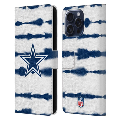 DALLAS COWBOYS（NFL） ダラスカウボーイズ ダラスカウボーイズ - Watercolour Stripe Print レザー手帳型 / Apple iPhoneケース 【公式 / オフィシャル】