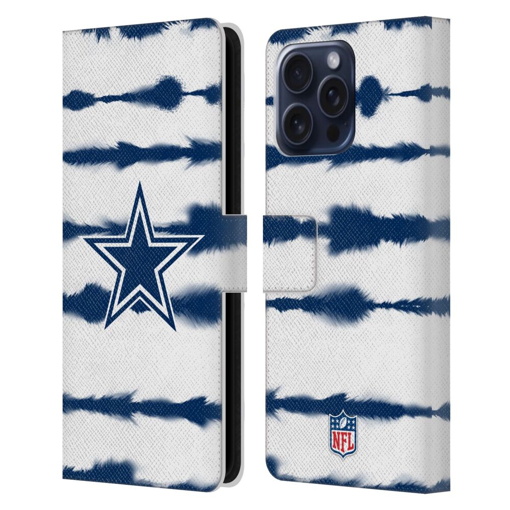 DALLAS COWBOYS（NFL） ダラスカウボーイズ ダラスカウボーイズ - Watercolour Stripe Print レザー手帳型 / Apple iPhoneケース 【公式 / オフィシャル】