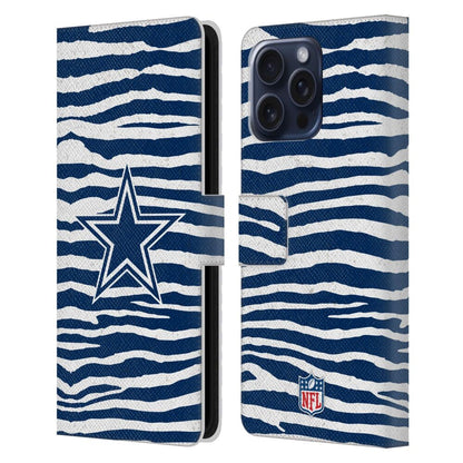 DALLAS COWBOYS（NFL） ダラスカウボーイズ ダラスカウボーイズ - Zebra Animal Print レザー手帳型 / Apple iPhoneケース 【公式 / オフィシャル】