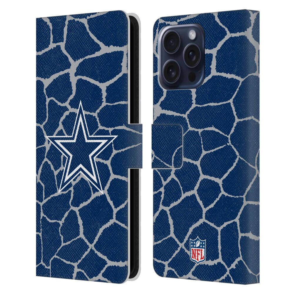 DALLAS COWBOYS（NFL） ダラスカウボーイズ ダラスカウボーイズ - Giraffe Animal Print レザー手帳型 / Apple iPhoneケース 【公式 / オフィシャル】