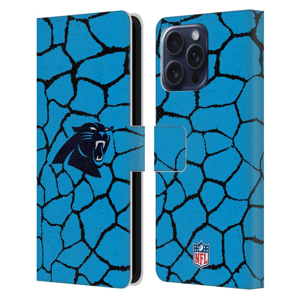 CAROLINA PANTHERS（NFL） カロライナパンサーズ カロライナパンサーズ - Giraffe Animal Print レザー手帳型 / Apple iPhoneケース 【公式 / オフィシャル】