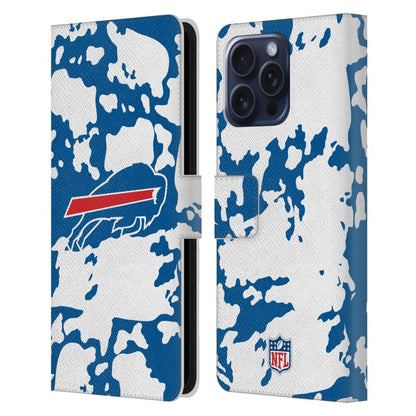 BUFFALO BILLS（NFL） バッファロービルズ バッファロービルズ - Cow Animal Print レザー手帳型 / Apple iPhoneケース 【公式 / オフィシャル】