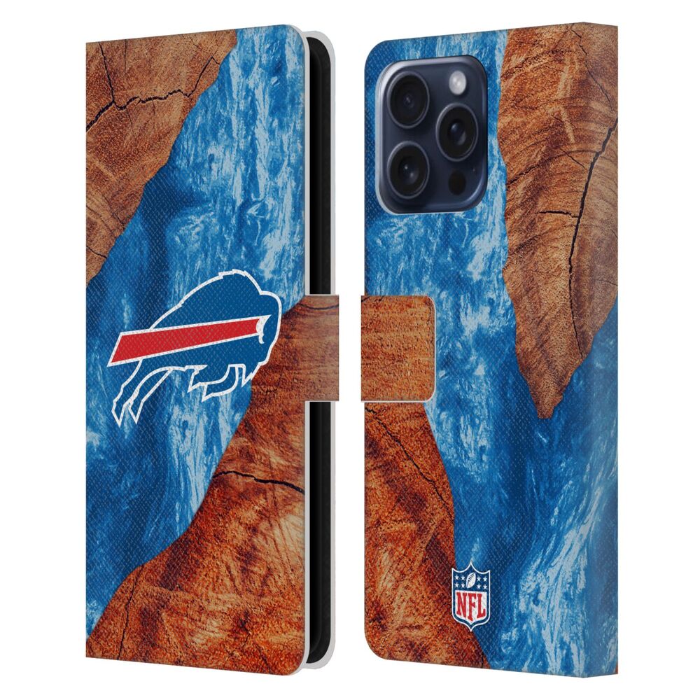 BUFFALO BILLS（NFL） バッファロービルズ バッファロービルズ - Wood Resin Print レザー手帳型 / Apple iPhoneケース 【公式 / オフィシャル】