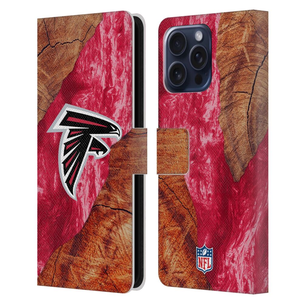 ATLANTA FALCONS（NFL） アトランタファルコンズ アトランタファルコンズ - Wood Resin Print レザー手帳型 / Apple iPhoneケース 【公式 / オフィシャル】