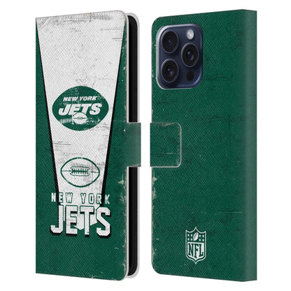 NEW YORK JETS（NFL） ニューヨークジェッツ ニューヨークジェッツ - Banner レザー手帳型 / Apple iPhoneケース 【公式 / オフィシャル】