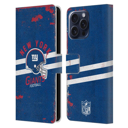 NEW YORK GIANTS（NFL） ニューヨークジャイアンツ ニューヨークジャイアンツ - Helmet Distressed レザー手帳型 / Apple iPhoneケース 【公式 / オフィシャル】