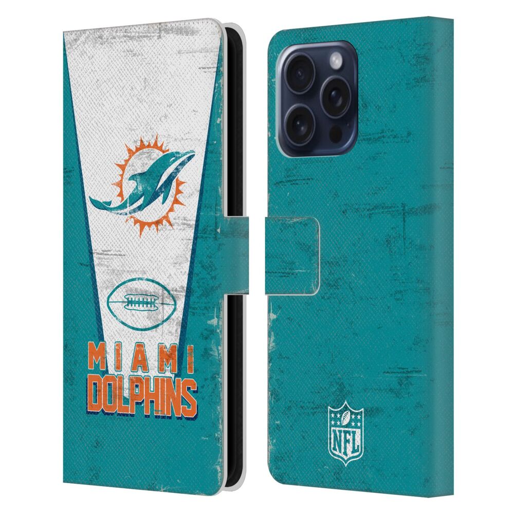 MIAMI DOLPHINS（NFL） マイアミドルフィンズ マイアミドルフィンズ - Banner レザー手帳型 / Apple iPhoneケース 【公式 / オフィシャル】