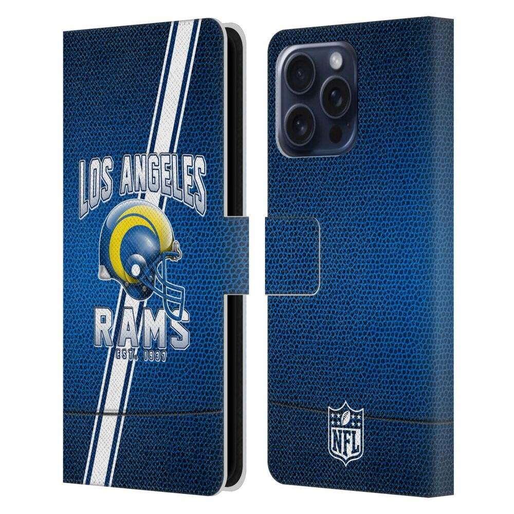 LOS ANGELES RAMS（NFL） ロサンゼルスラムズ ロサンゼルスラムズ - Football Stripes 100th レザー手帳型 / Apple iPhoneケース 【公式 / オフィシャル】