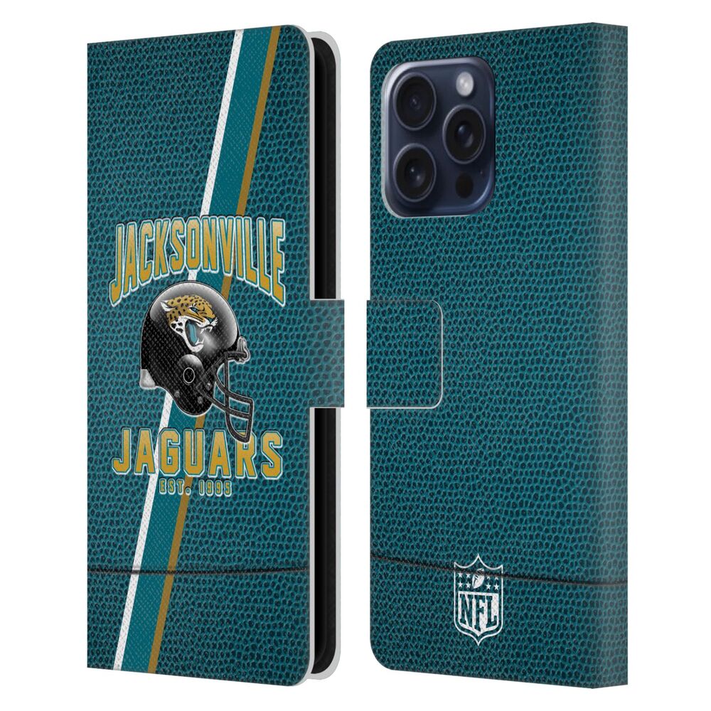 JACKSONVILLE JAGUARS（NFL） ジャクソンビルジャガーズ ジャクソンビルジャガーズ - Football Stripes レザー手帳型 / Apple iPhoneケース 【公式 / オフィシャル】