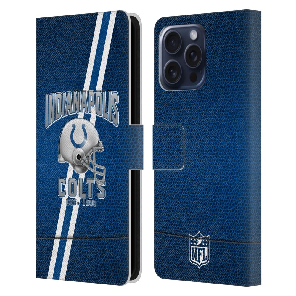 INDIANAPOLIS COLTS（NFL） インディアナポリスコルツ インディアナポリスコルツ - Football Stripes レザー手帳型 / Apple iPhoneケース 【公式 / オフィシャル】