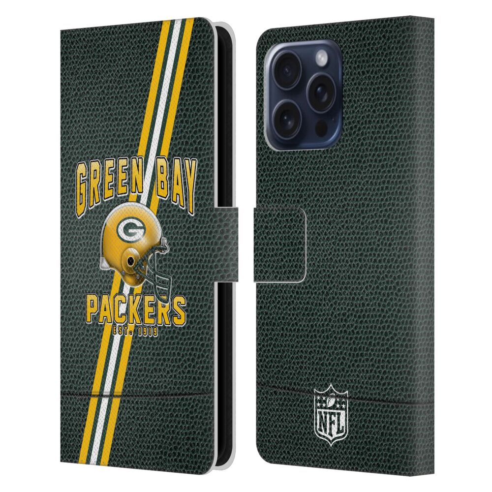 GREEN BAY PACKERS（NFL） グリーンベイパッカーズ グリーンベイパッカーズ - Football Stripes レザー手帳型 / Apple iPhoneケース 【公式 / オフィシャル】