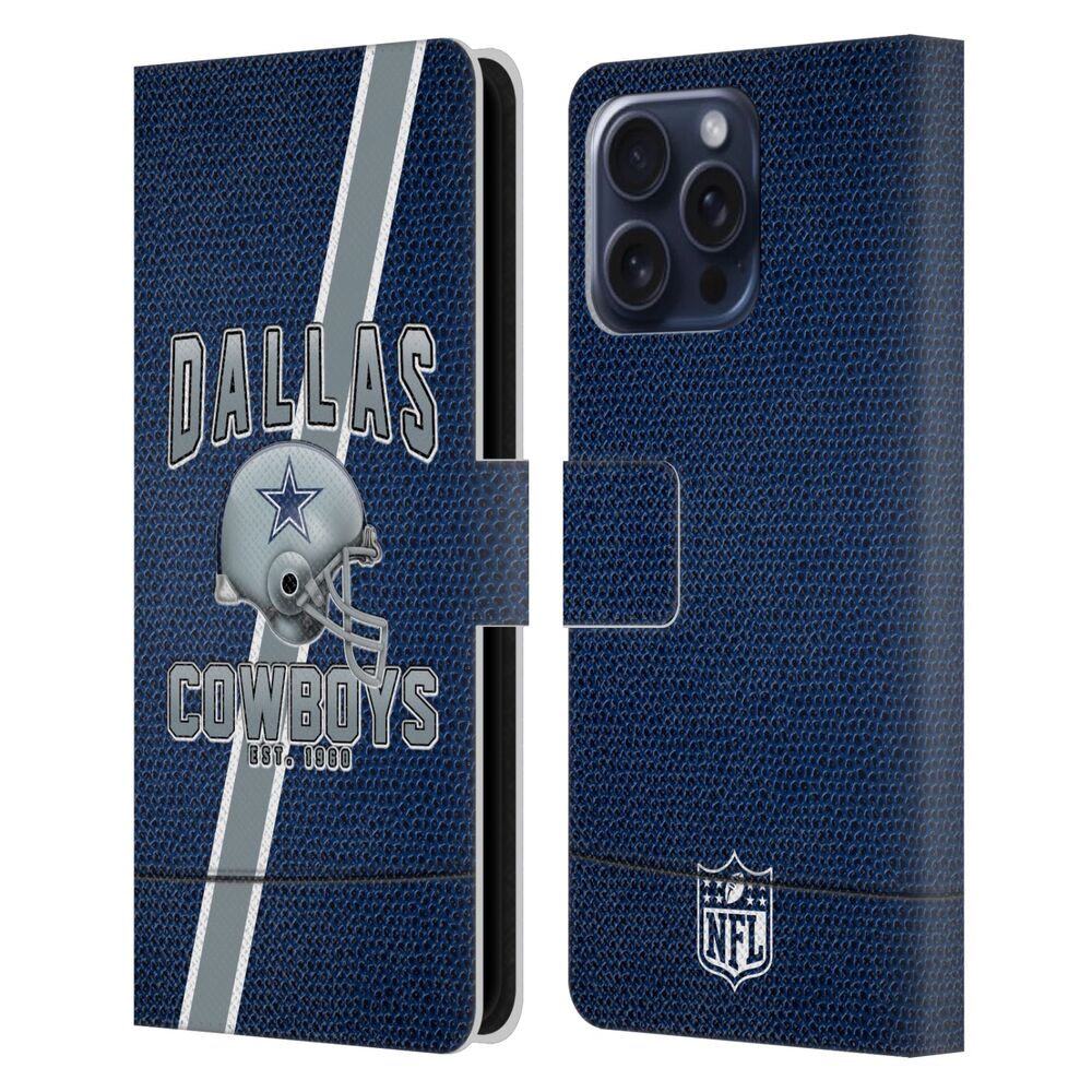 DALLAS COWBOYS（NFL） ダラスカウボーイズ ダラスカウボーイズ - Football Stripes レザー手帳型 / Apple iPhoneケース 【公式 / オフィシャル】