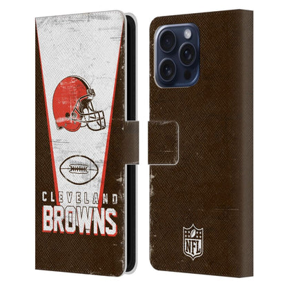 CLEVELAND BROWNS（NFL） クリーブランドブラウンズ クリーブランドブラウンズ - Banner レザー手帳型 / Apple iPhoneケース 【公式 / オフィシャル】