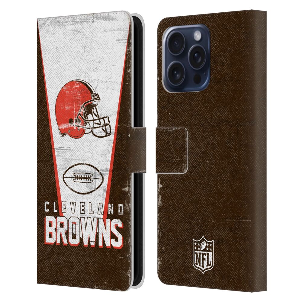 CLEVELAND BROWNS（NFL） クリーブランドブラウンズ クリーブランドブラウンズ - Banner レザー手帳型 / Apple iPhoneケース 【公式 / オフィシャル】