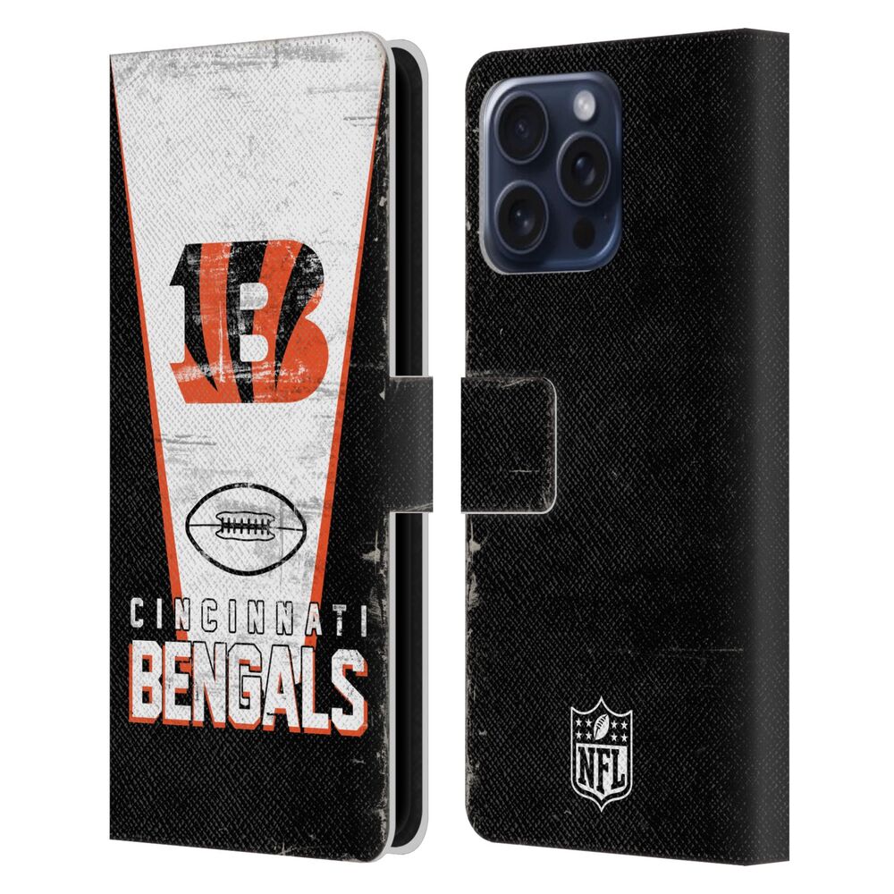 CINCINNATI BENGALS（NFL） シンシナティベンガルズ シンシナティベンガルズ - Banner レザー手帳型 / Apple iPhoneケース 【公式 / オフィシャル】