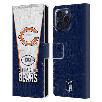 CHICAGO BEARS（NFL） シカゴベアーズ シカゴベアーズ - Banner レザー手帳型 / Apple iPhoneケース 【公式 / オフィシャル】