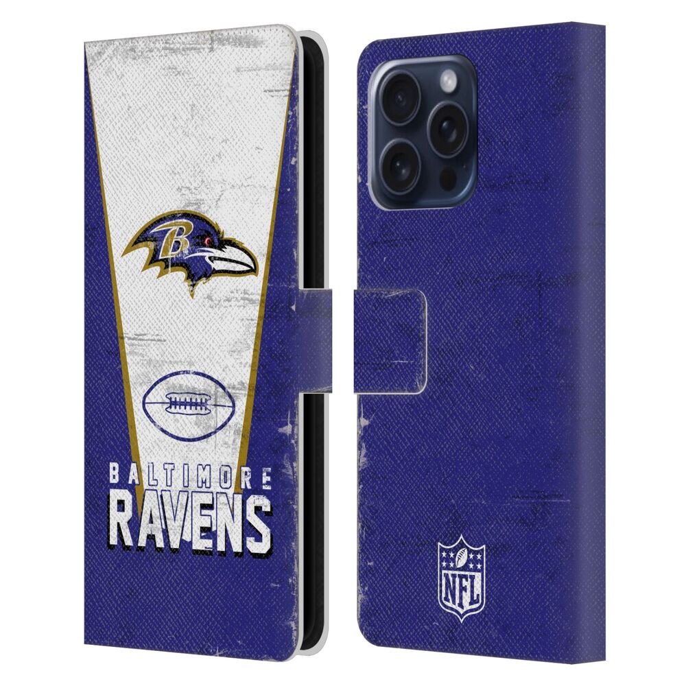 BALTIMORE RAVENS（NFL） ボルチモアレイブンズ ボルチモアレイブンズ - Banner レザー手帳型 / Apple iPhoneケース 【公式 / オフィシャル】