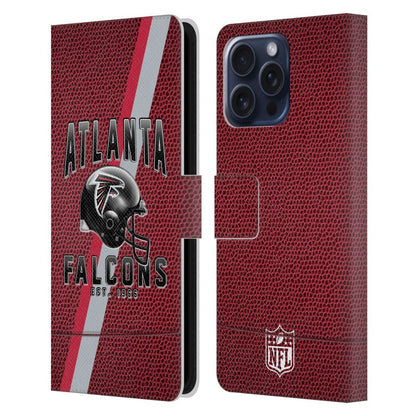 ATLANTA FALCONS（NFL） アトランタファルコンズ アトランタファルコンズ - Football Stripes レザー手帳型 / Apple iPhoneケース 【公式 / オフィシャル】