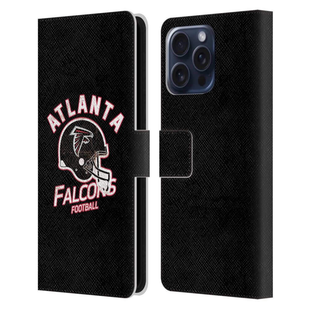 ATLANTA FALCONS（NFL） アトランタファルコンズ アトランタファルコンズ - Helmet Distressed レザー手帳型 / Apple iPhoneケース 【公式 / オフィシャル】