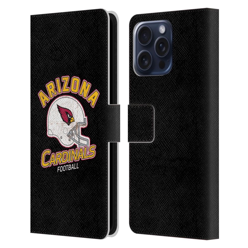 ARIZONA CARDINALS（NFL） アリゾナカージナルス アリゾナカージナルス - Helmet Distressed レザー手帳型 / Apple iPhoneケース 【公式 / オフィシャル】