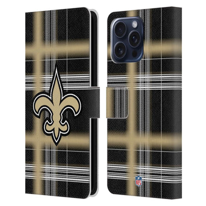 NEW ORLEANS SAINTS（NFL） ニューオーリンズセインツ ニューオーリンズセインツ - Plaid レザー手帳型 / Apple iPhoneケース 【公式 / オフィシャル】