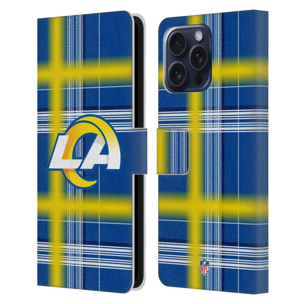 LOS ANGELES RAMS（NFL） ロサンゼルスラムズ ロサンゼルスラムズ - Plaid レザー手帳型 / Apple iPhoneケース 【公式 / オフィシャル】