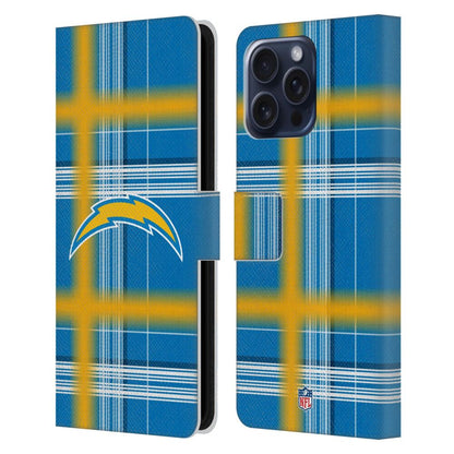 LOS ANGELES CHARGERS（NFL） ロサンゼルスチャージャーズ ロサンゼルスチャージャーズ - Plaid レザー手帳型 / Apple iPhoneケース 【公式 / オフィシャル】