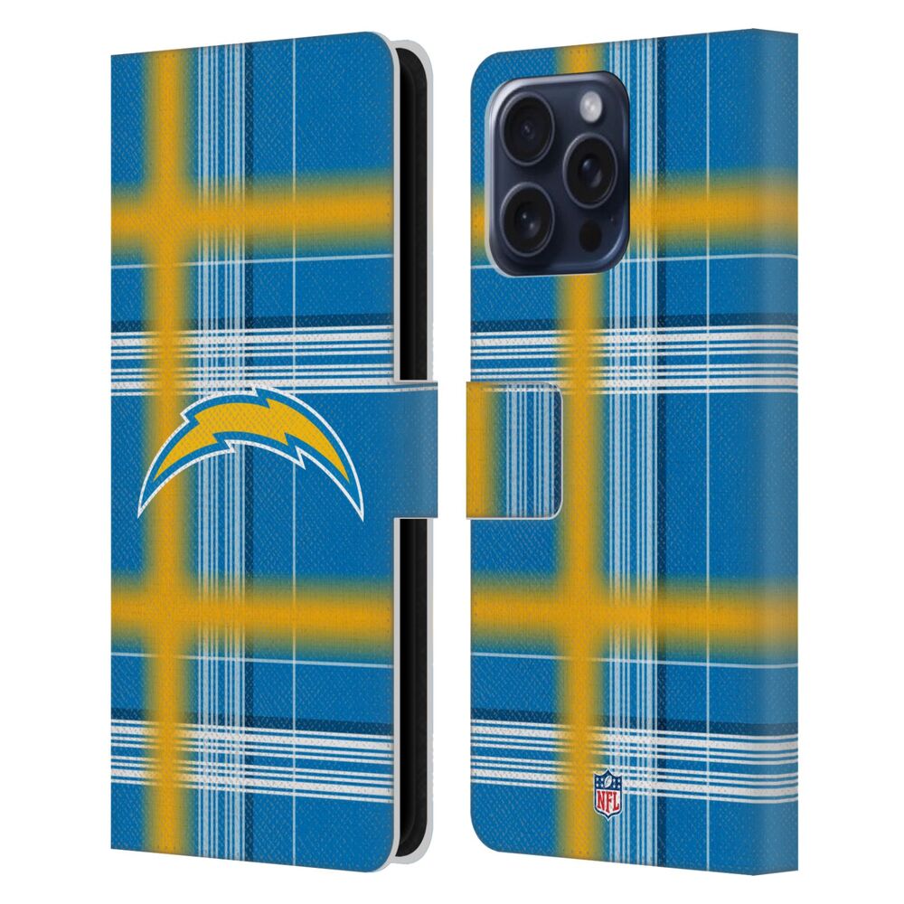 LOS ANGELES CHARGERS（NFL） ロサンゼルスチャージャーズ ロサンゼルスチャージャーズ - Plaid レザー手帳型 / Apple iPhoneケース 【公式 / オフィシャル】