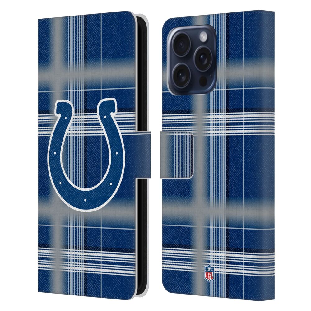 INDIANAPOLIS COLTS（NFL） インディアナポリスコルツ インディアナポリスコルツ - Plaid レザー手帳型 / Apple iPhoneケース 【公式 / オフィシャル】