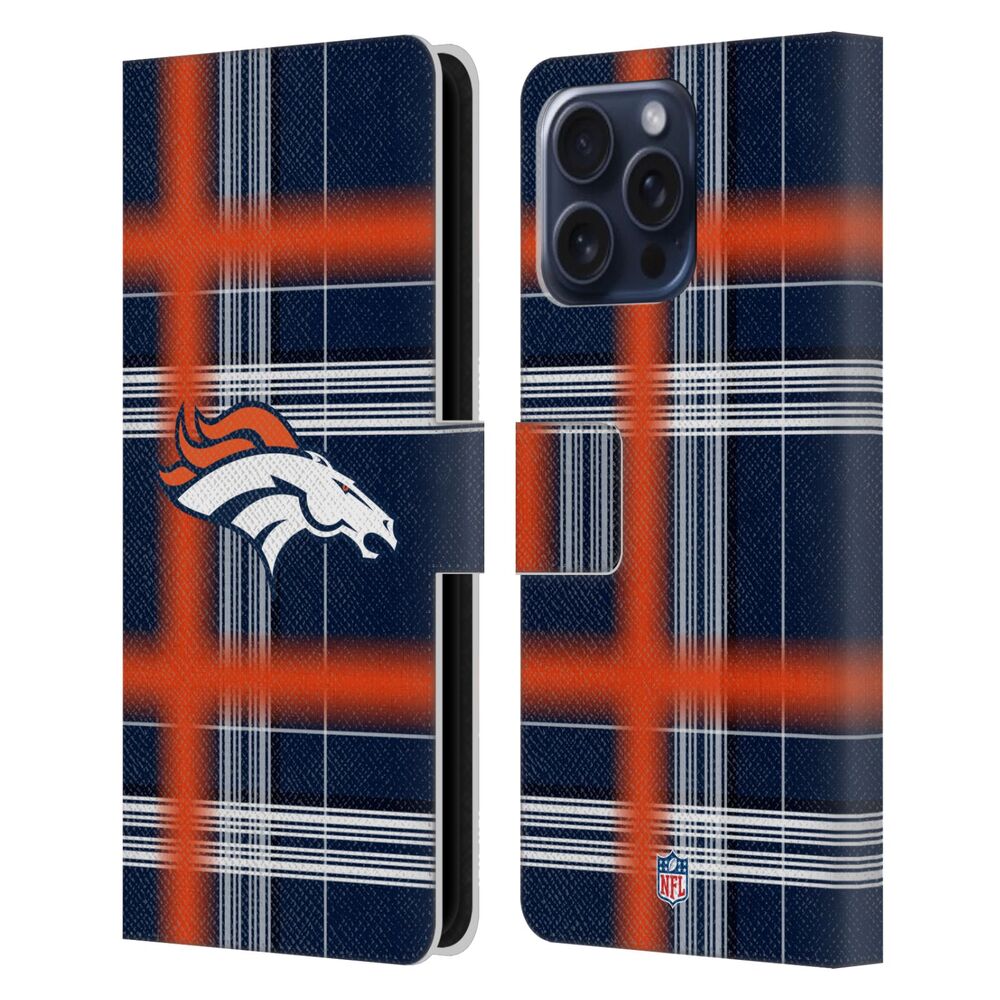 DENVER BRONCOS（NFL） デンバーブロンコス デンバーブロンコス - Plaid レザー手帳型 / Apple iPhoneケース 【公式 / オフィシャル】