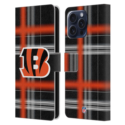 CINCINNATI BENGALS（NFL） シンシナティベンガルズ シンシナティベンガルズ - Plaid レザー手帳型 / Apple iPhoneケース 【公式 / オフィシャル】