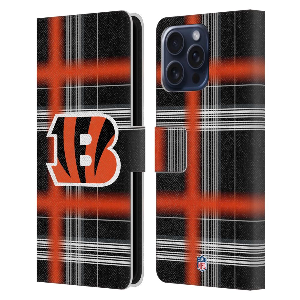 CINCINNATI BENGALS（NFL） シンシナティベンガルズ シンシナティベンガルズ - Plaid レザー手帳型 / Apple iPhoneケース 【公式 / オフィシャル】