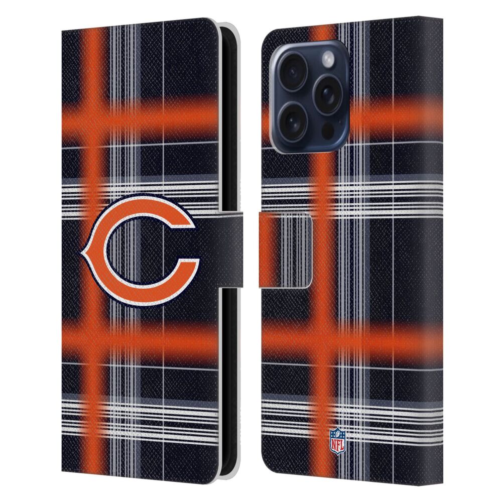 CHICAGO BEARS（NFL） シカゴベアーズ シカゴベアーズ - Plaid レザー手帳型 / Apple iPhoneケース 【公式 / オフィシャル】
